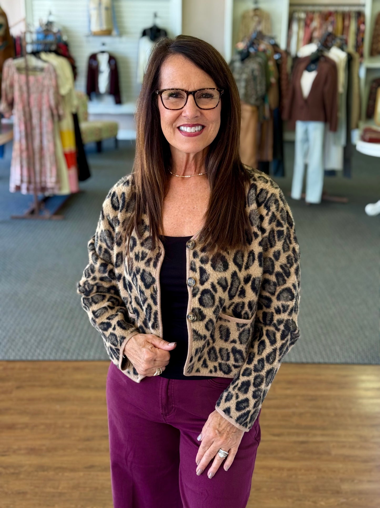 Begonia Leopard Cardigan