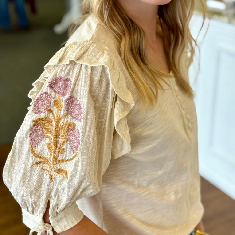 Keely Vintage Cream Top