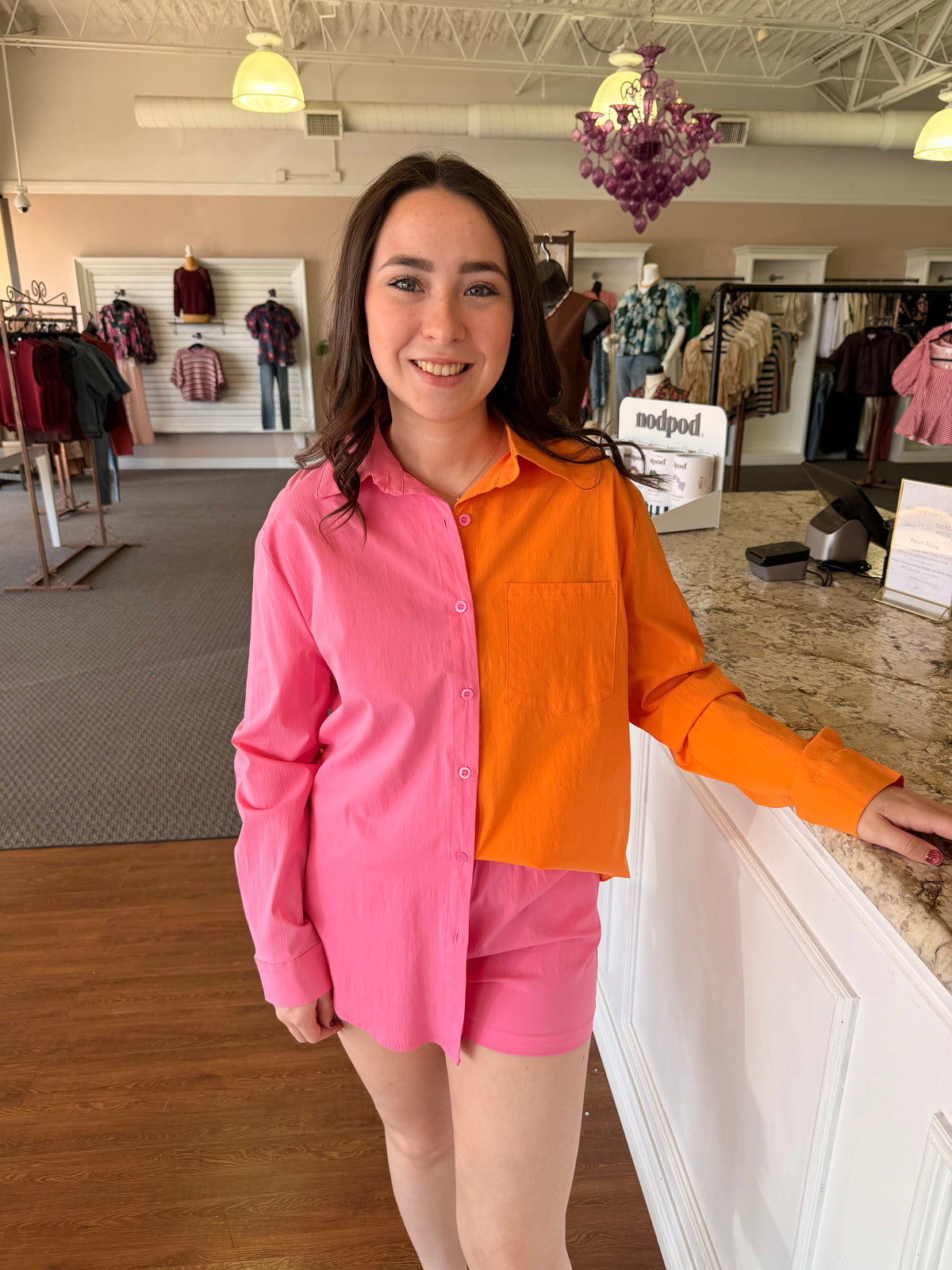 Marcie Colorblock Shirt & Shorts Set