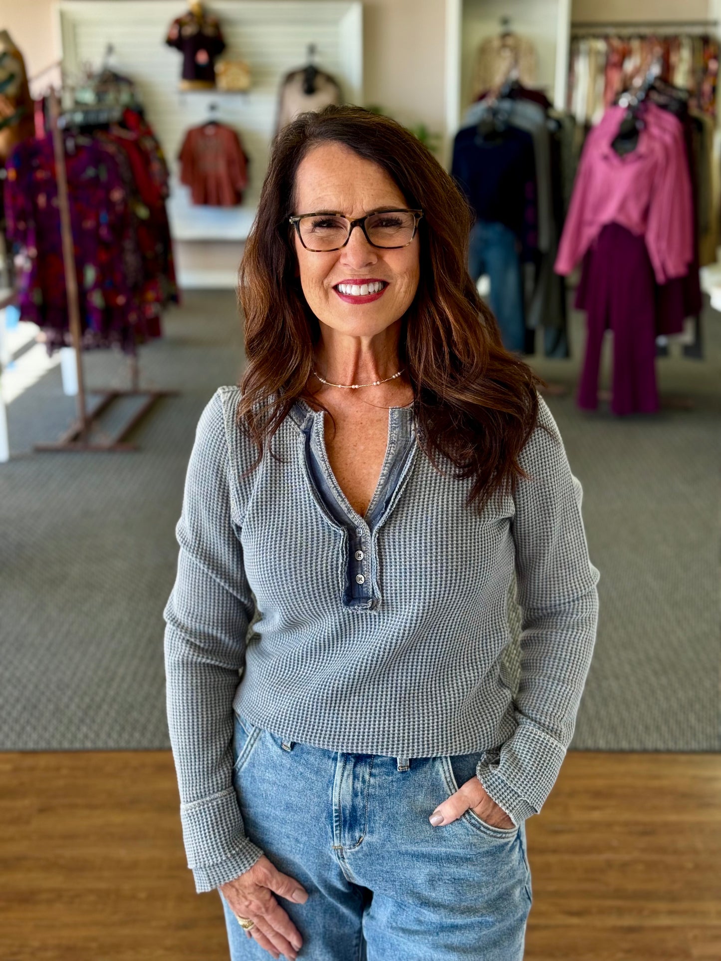 Luna Vintage Blue Top