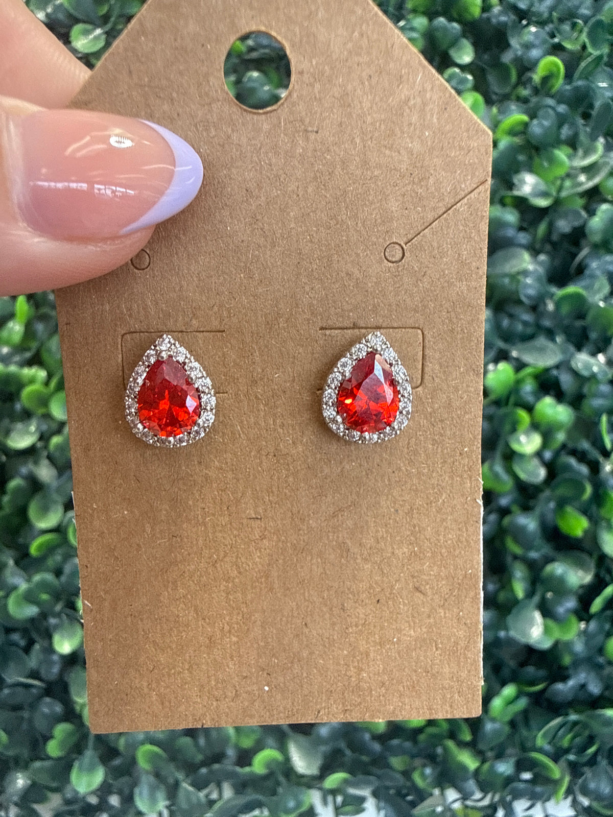 Ruby stud earring