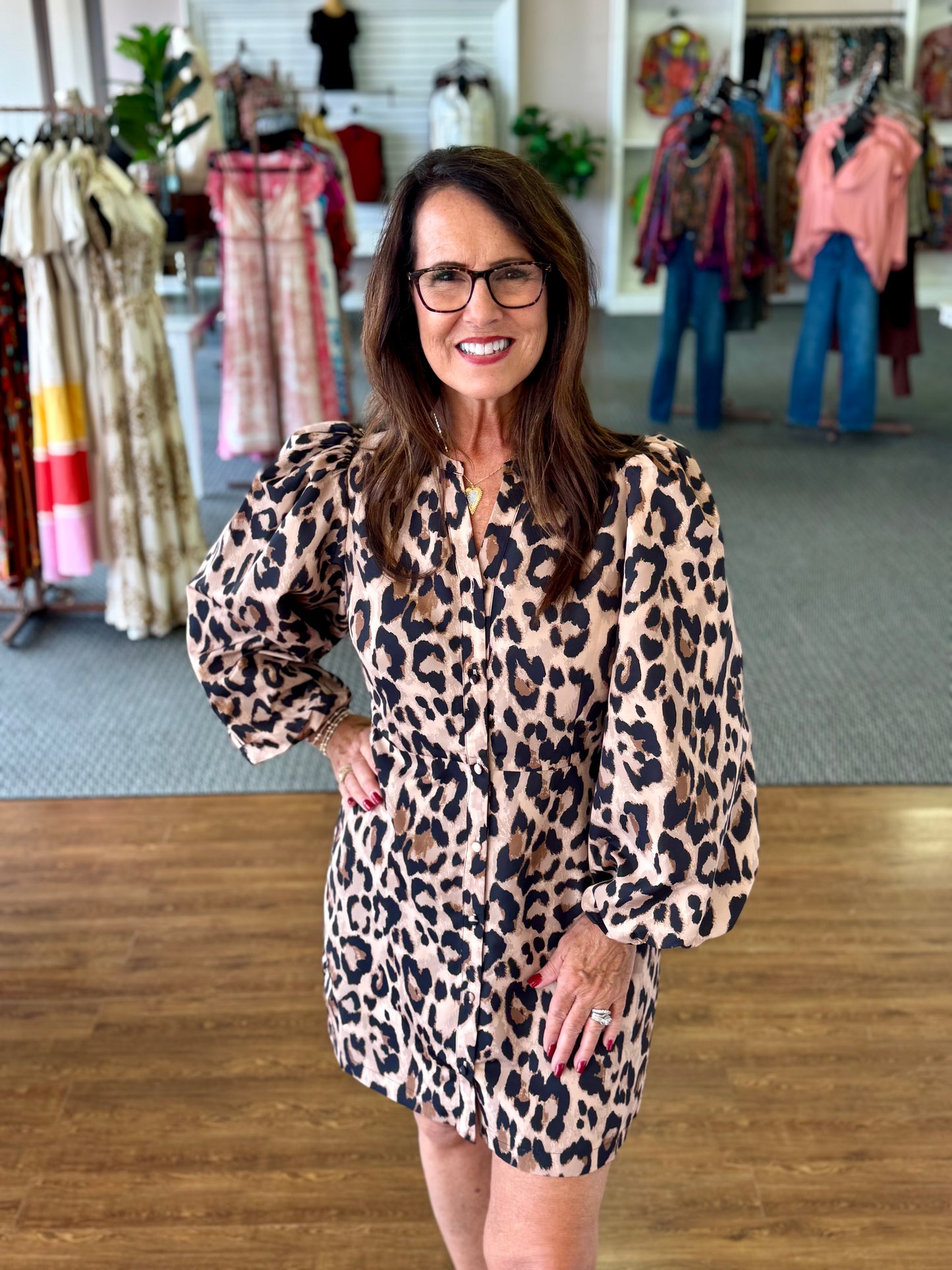 Athena Dress in Jaguar Print