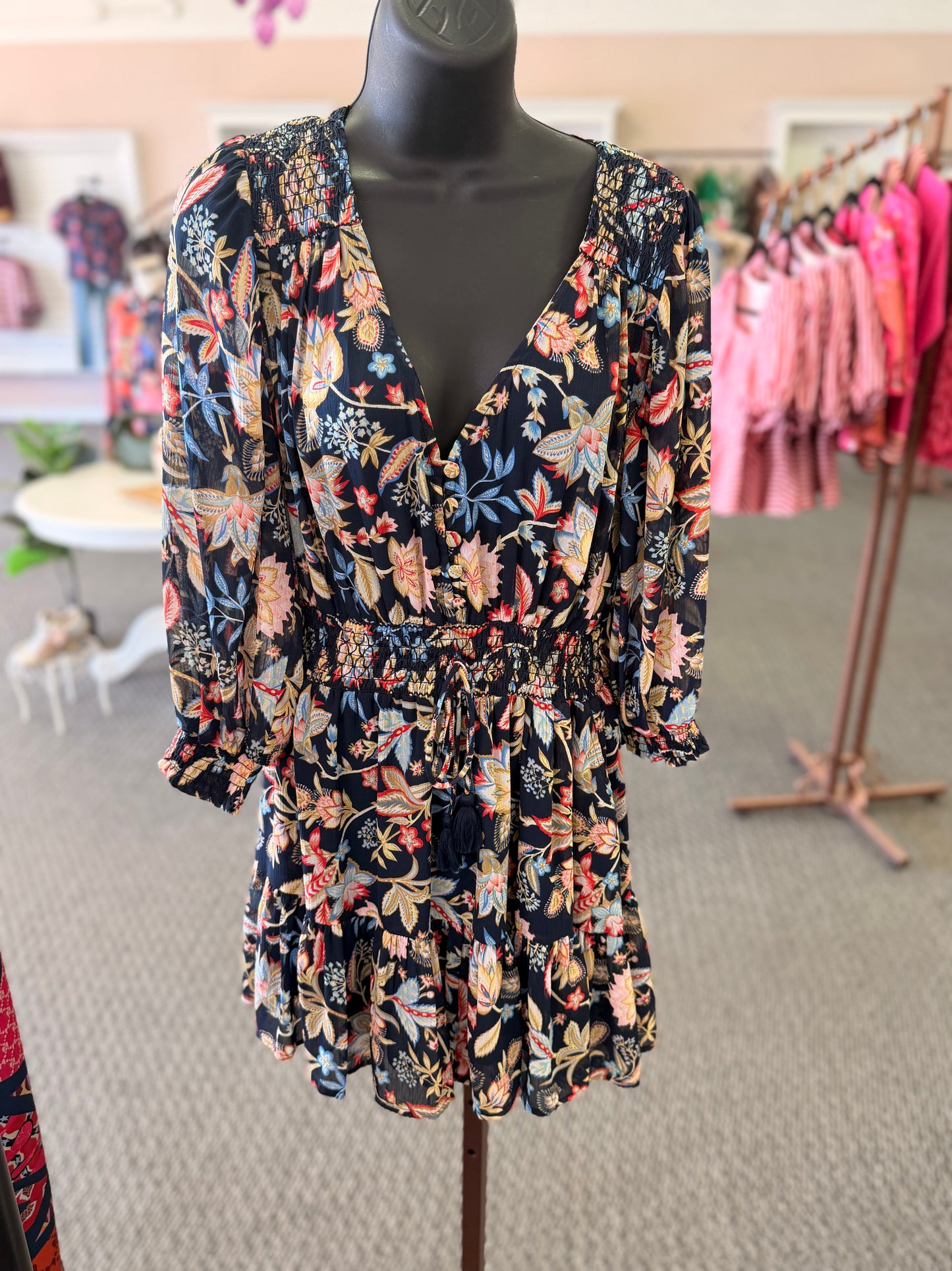 Midnight Garden Floral Mini Dress