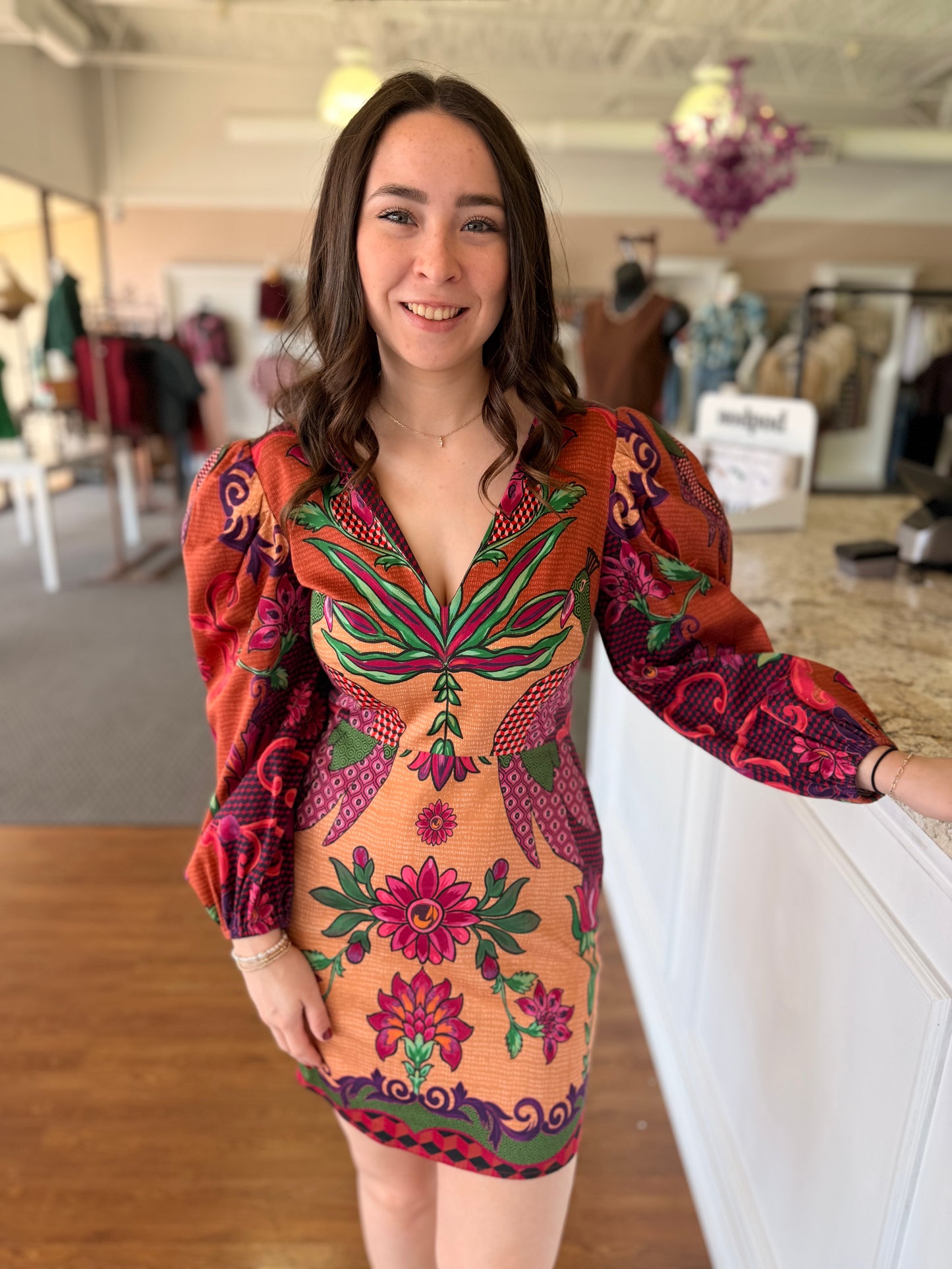 Vallie Botanical Mini Dress