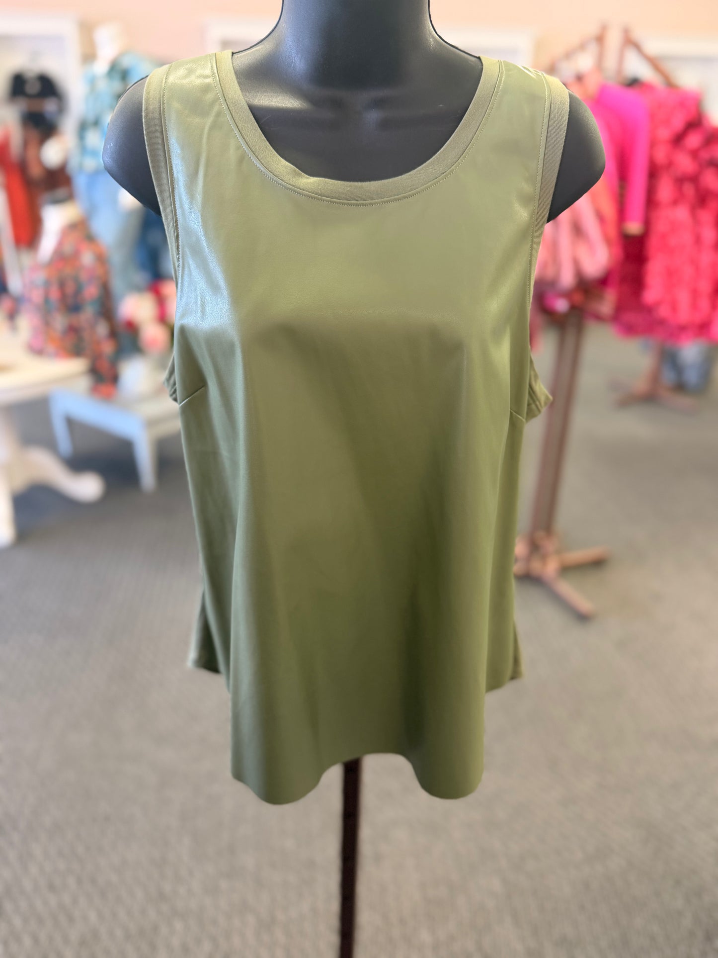 Tessa Olive Satin Tank