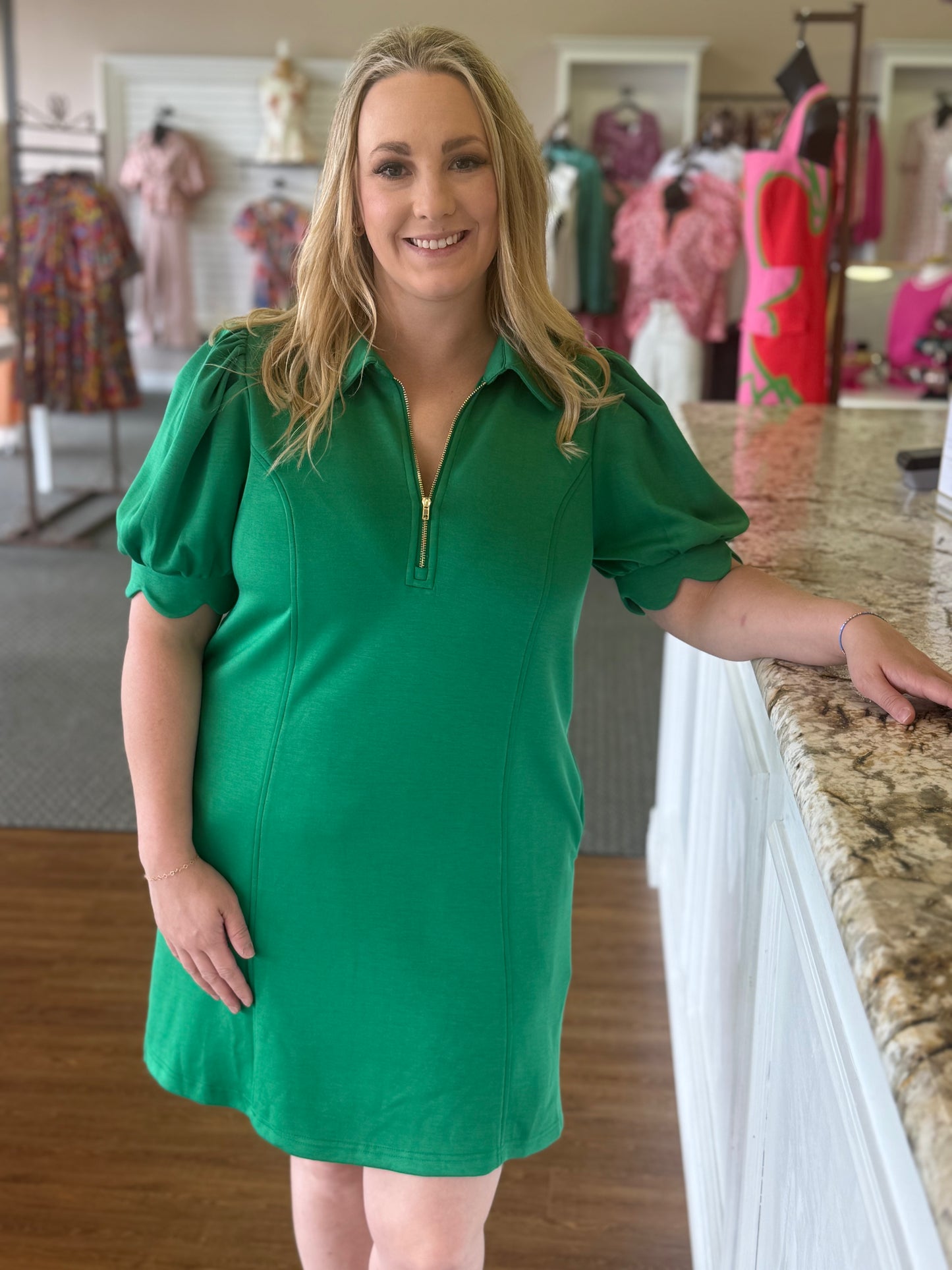 Emerald City Puff Sleeve Dress
