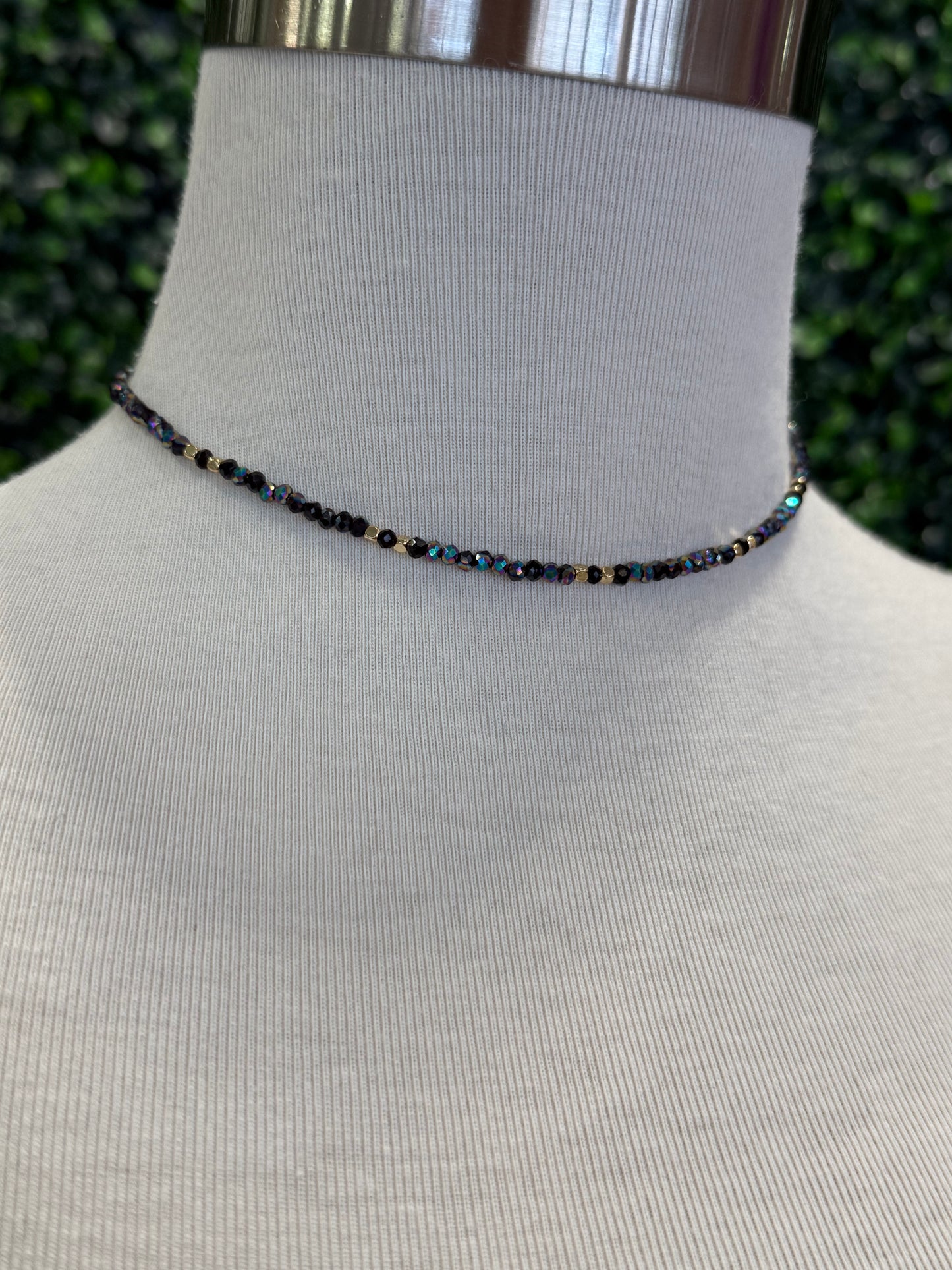 Midnight Gold bead Necklace