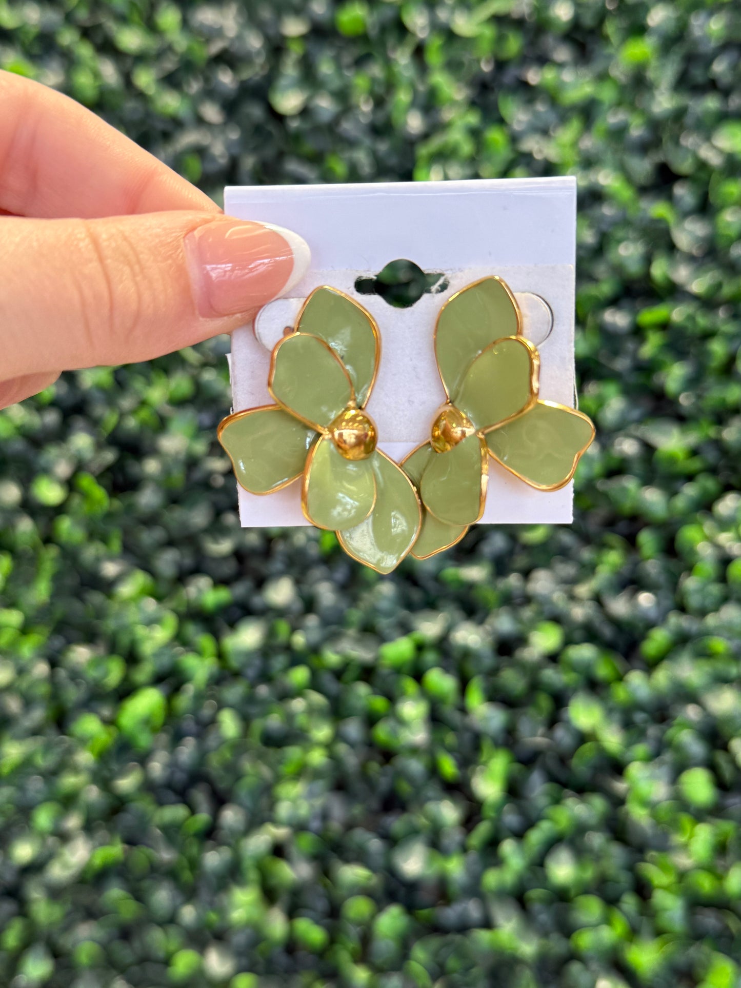 Harper green Flower earrings