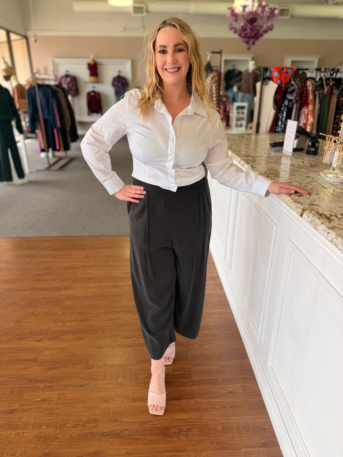 Darcy Black Wide Leg Pull-On Pants