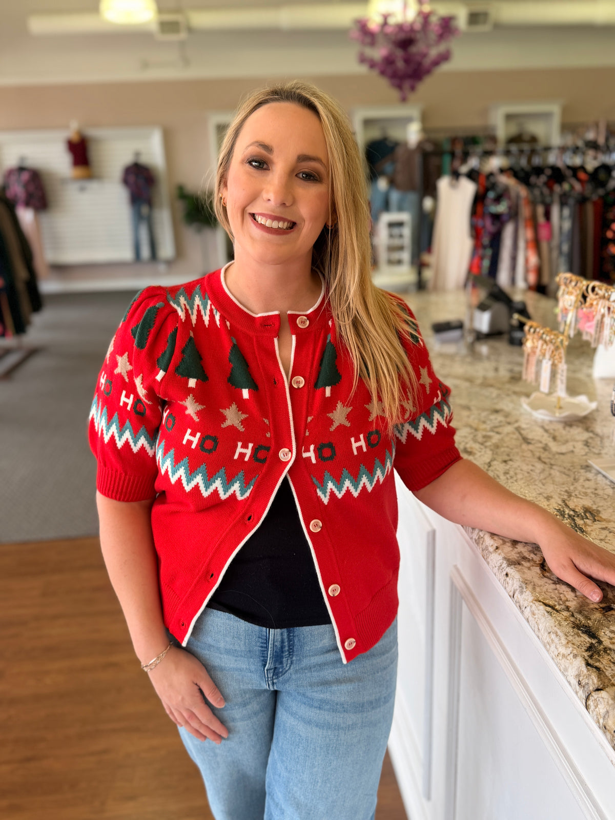 Emma Sweater- Red Multi